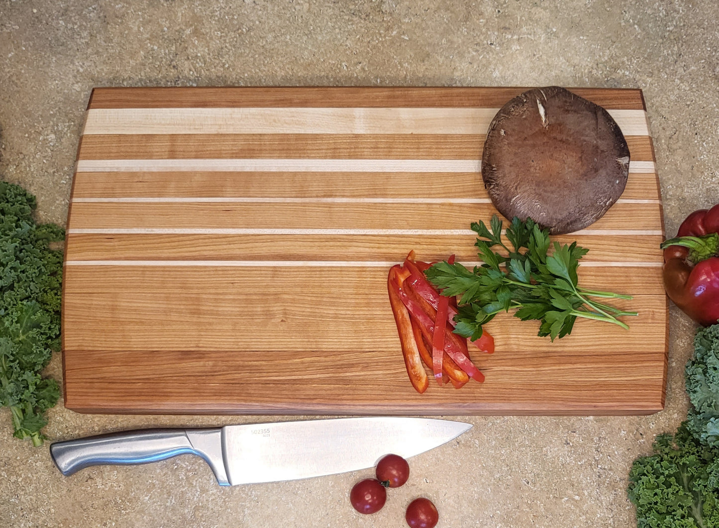 "Tsunami" Butcher Block Style Cutting Board