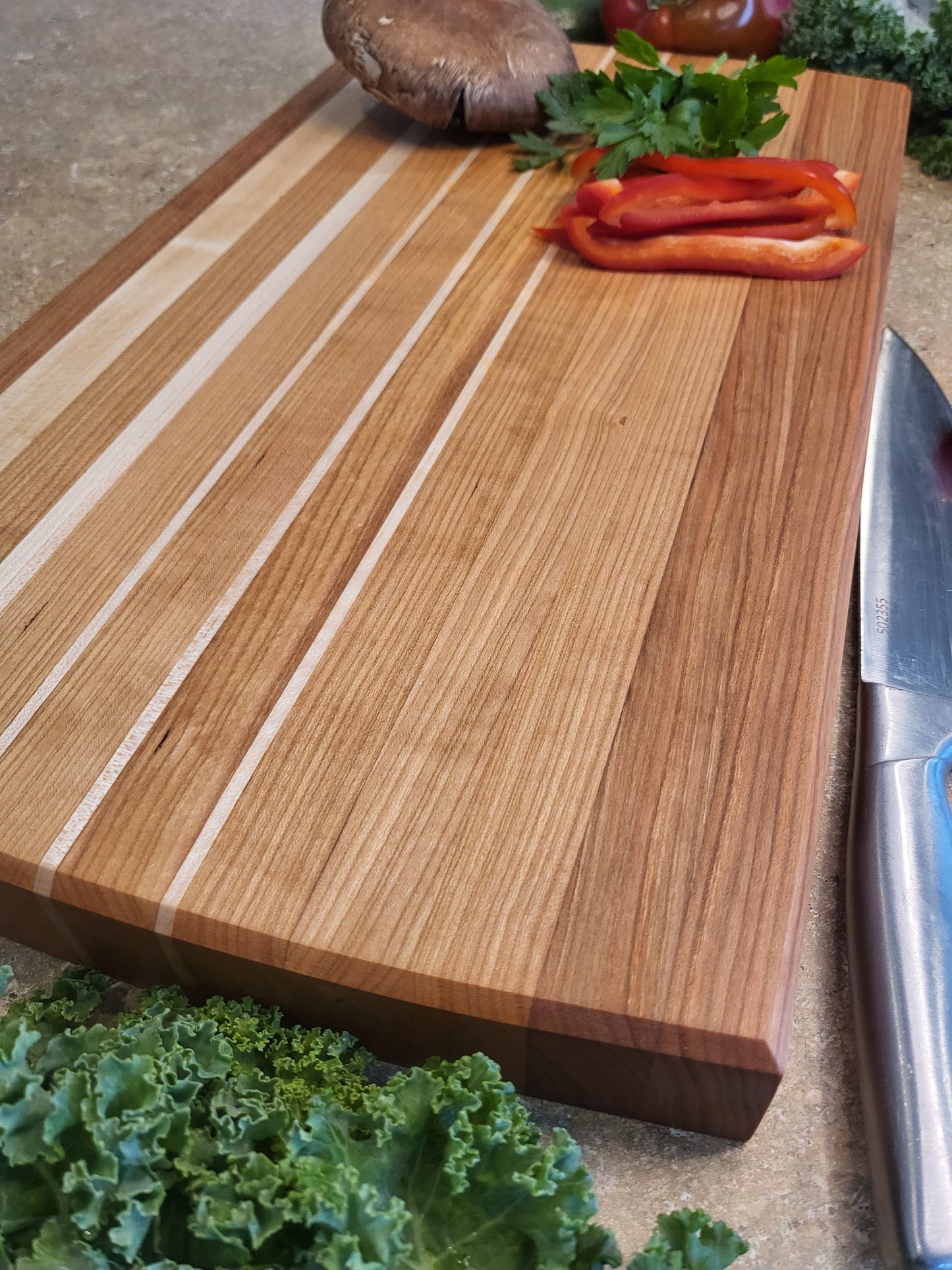 "Tsunami" Butcher Block Style Cutting Board