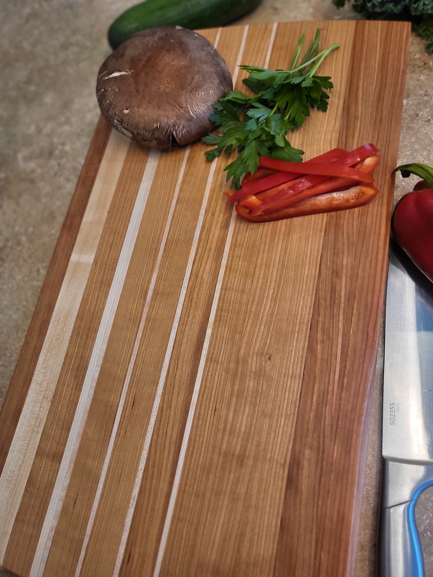 "Tsunami" Butcher Block Style Cutting Board