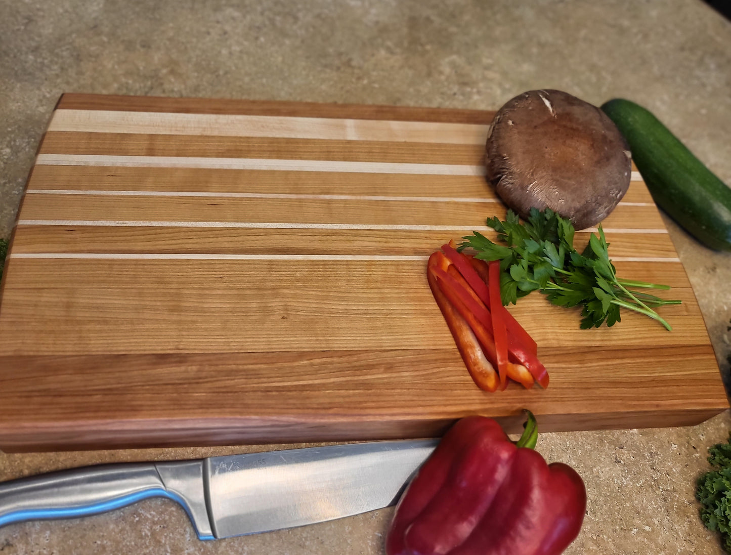 "Tsunami" Butcher Block Style Cutting Board